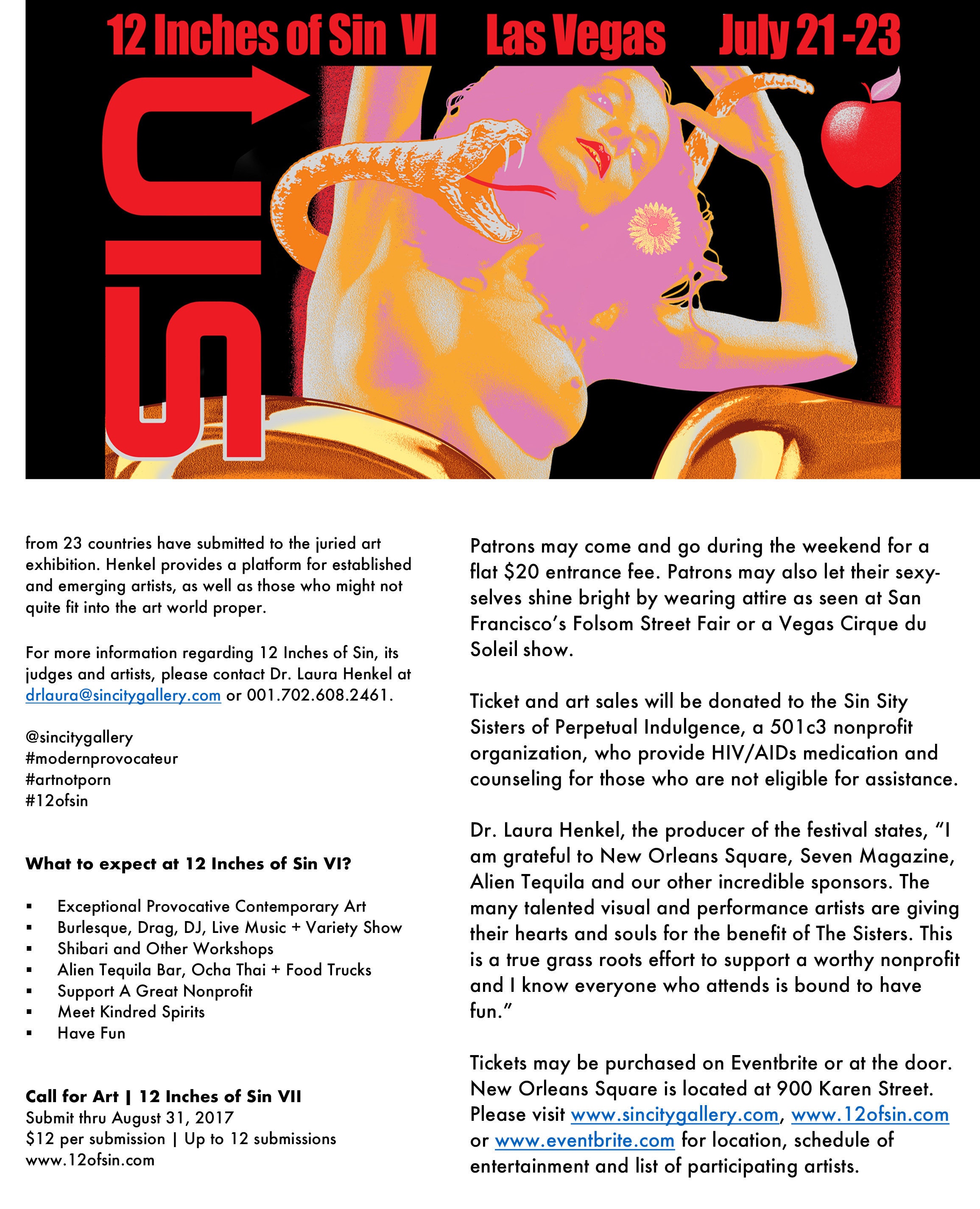 12 Inches of Sin VI Press Release Page 2