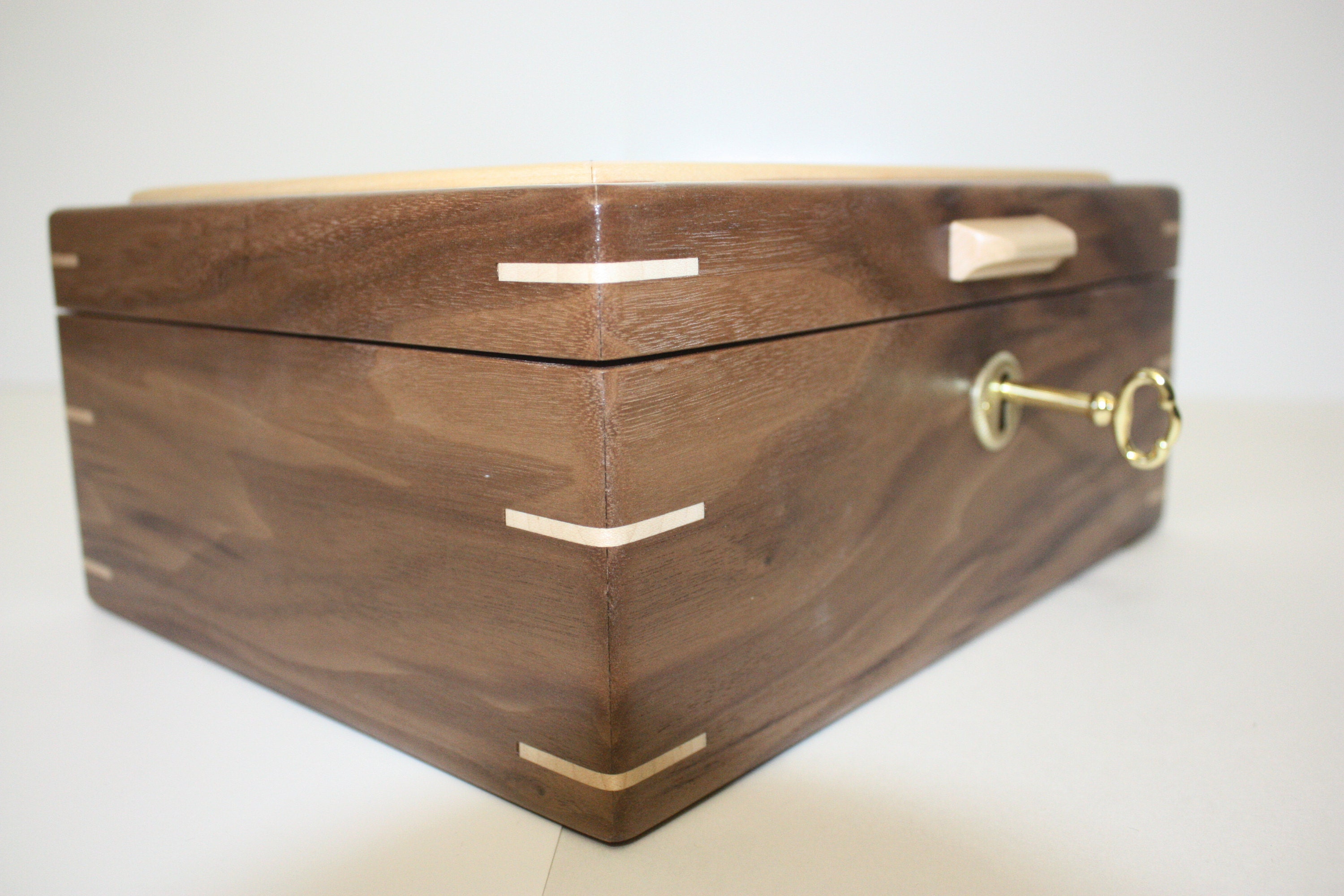 Locking Walnut Wood Box