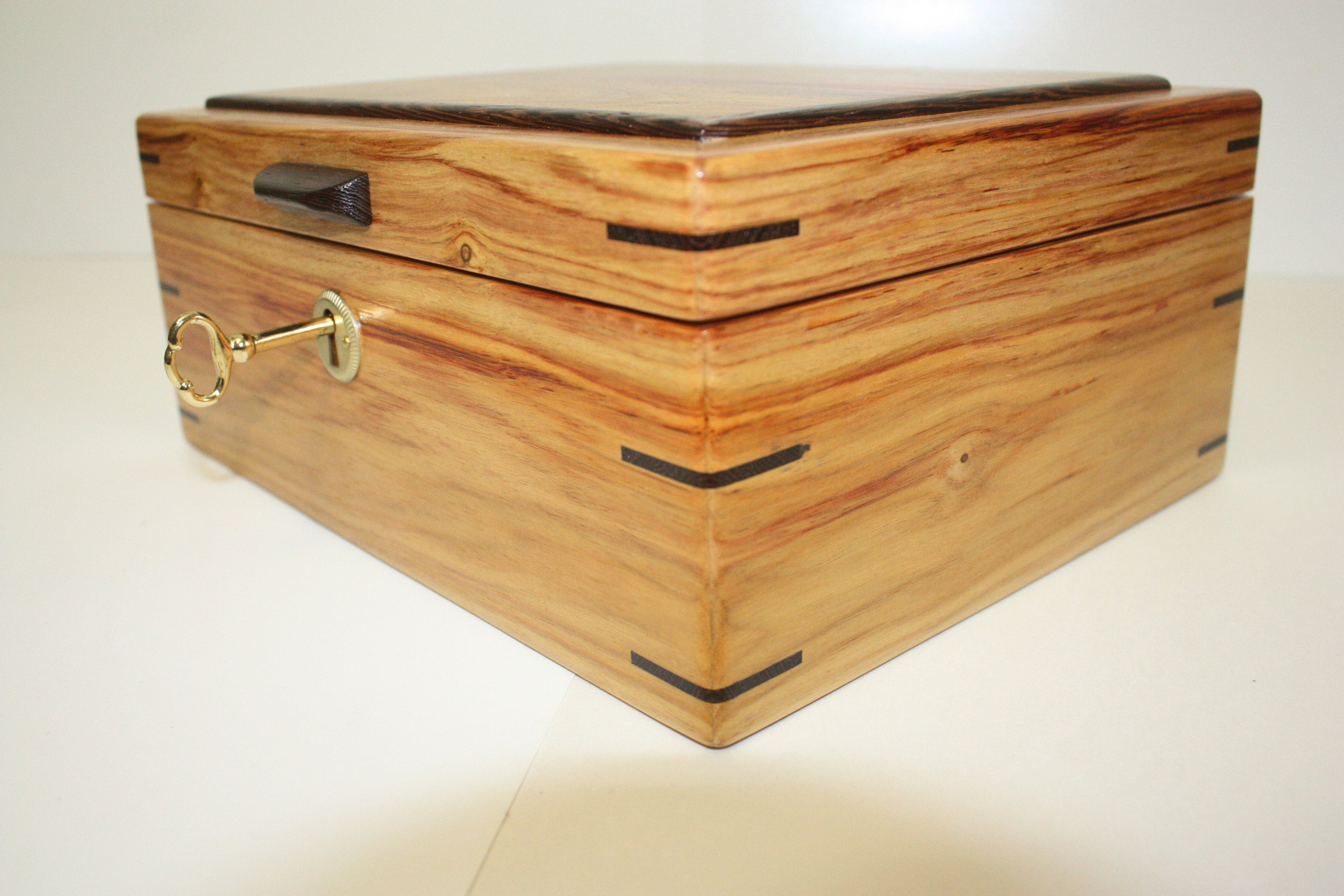 Handmade Locking Canarywood Wooden Box