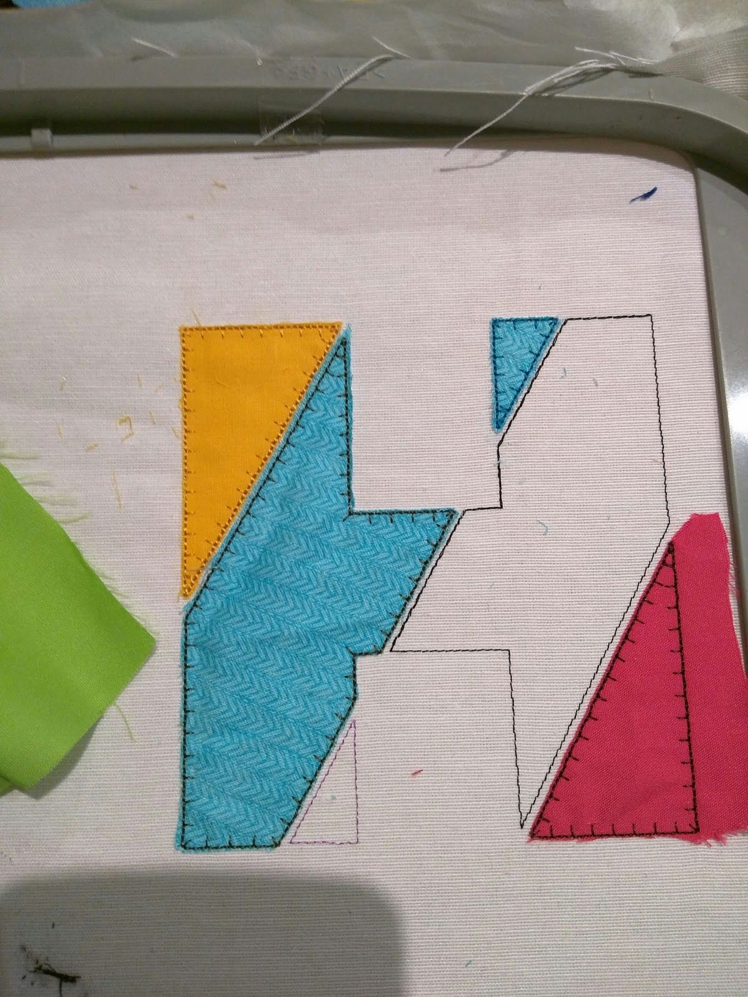 Patchwork style applique letters free instructions below