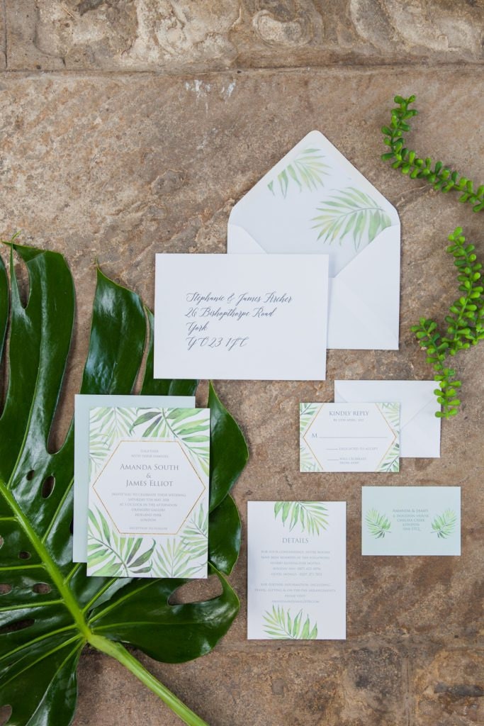 Flamboyant Invites Coco Palm Invitation Suite