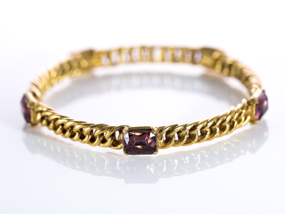 Vintage Metropolitan Museum of Art Amethyst Bangle Bracelet