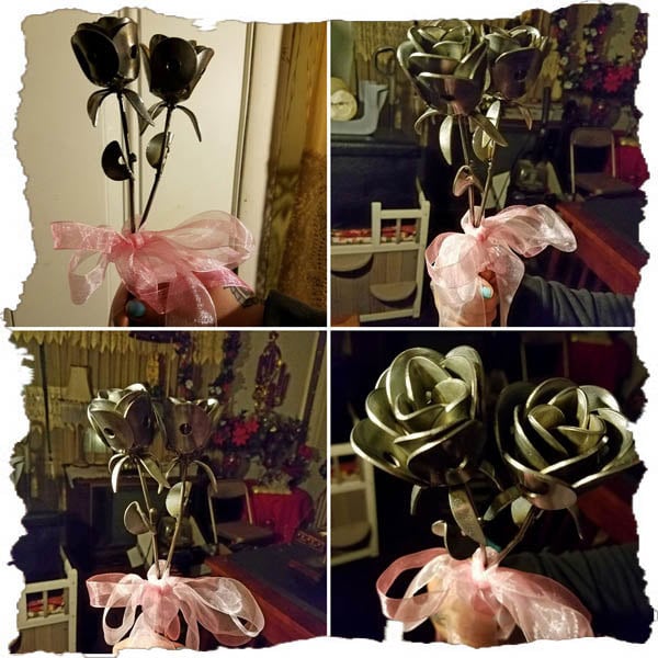 Roses made from Scrap Metal