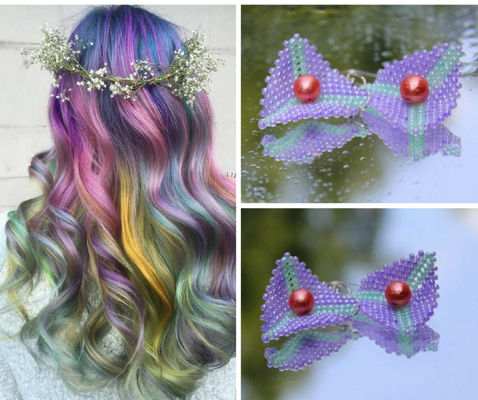 gunadesign guna andersone lilac mint beaded earrings
