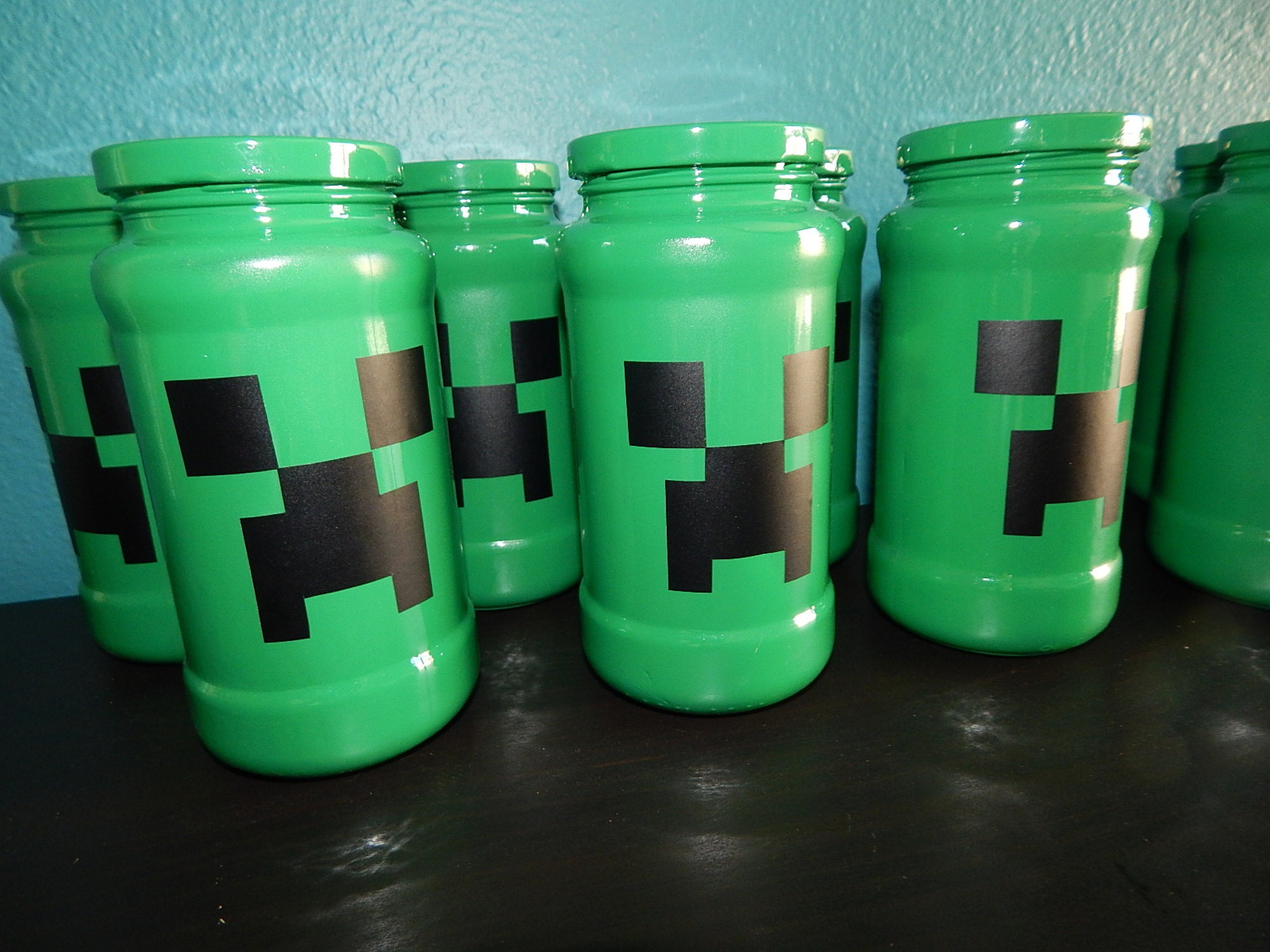 creeper mason jar piggy bank