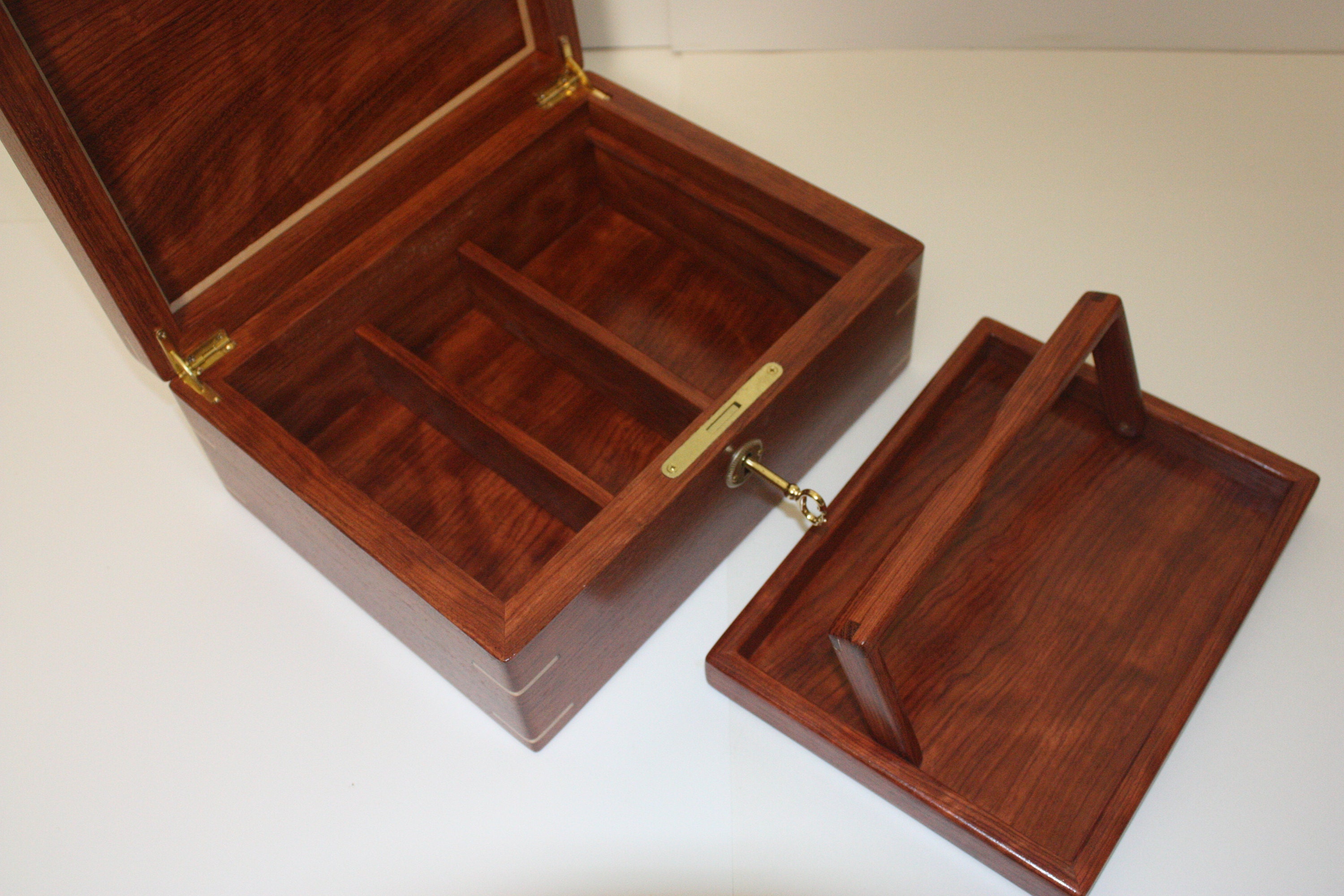 Large Bubinga Wood Box For Sale