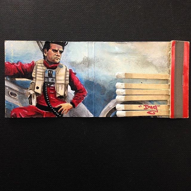The resistances best pilot. Acrylic on vintage matchbook