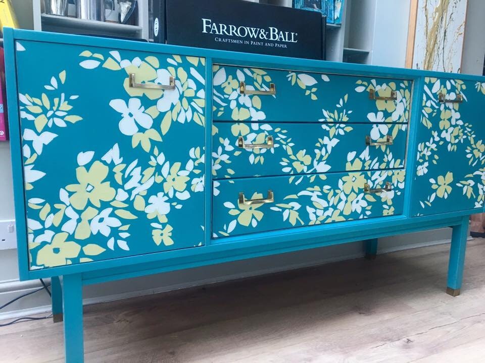 My first up-cycled piece in the window of Farrow & Ball in Manchester