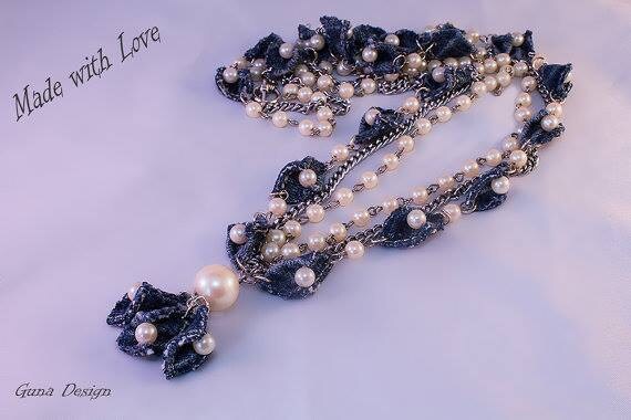 GunaDesign denim necklace