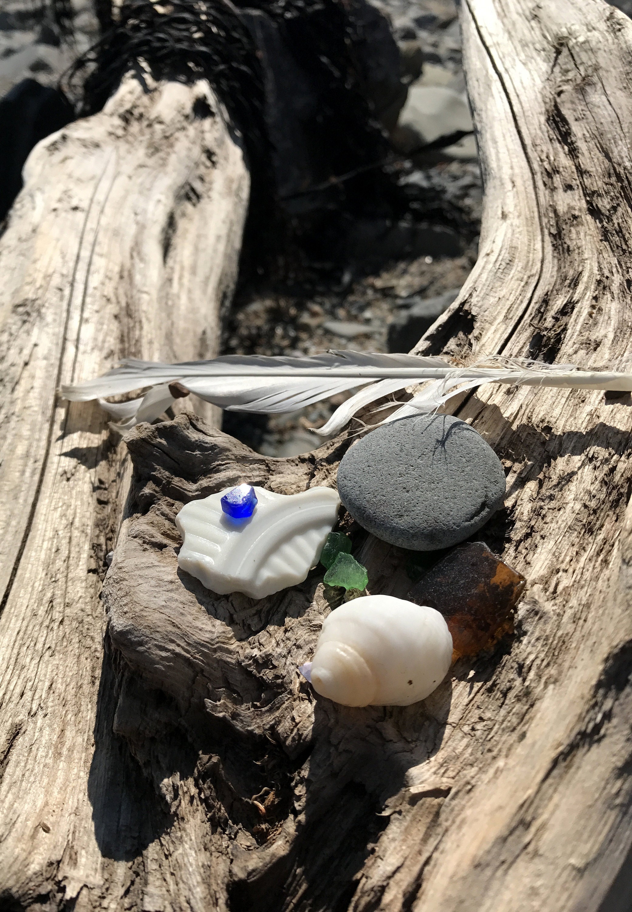 Sea glass collecting in Digby Nova Scotia