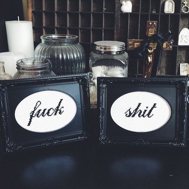 Fuck and shit cross stitch design