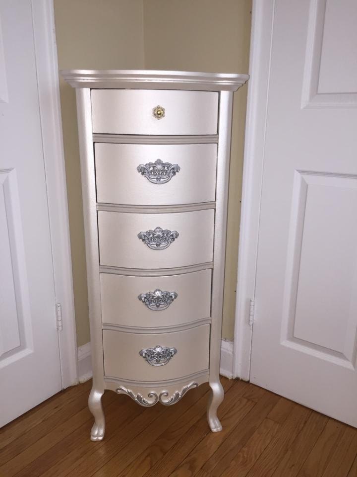 Metallic Painted Furniture, Dresser, Bedroom, French Provincial, Aged