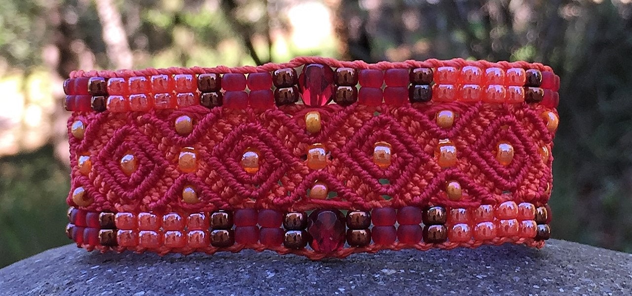 Bracelet Le Cassidain rouge et orange