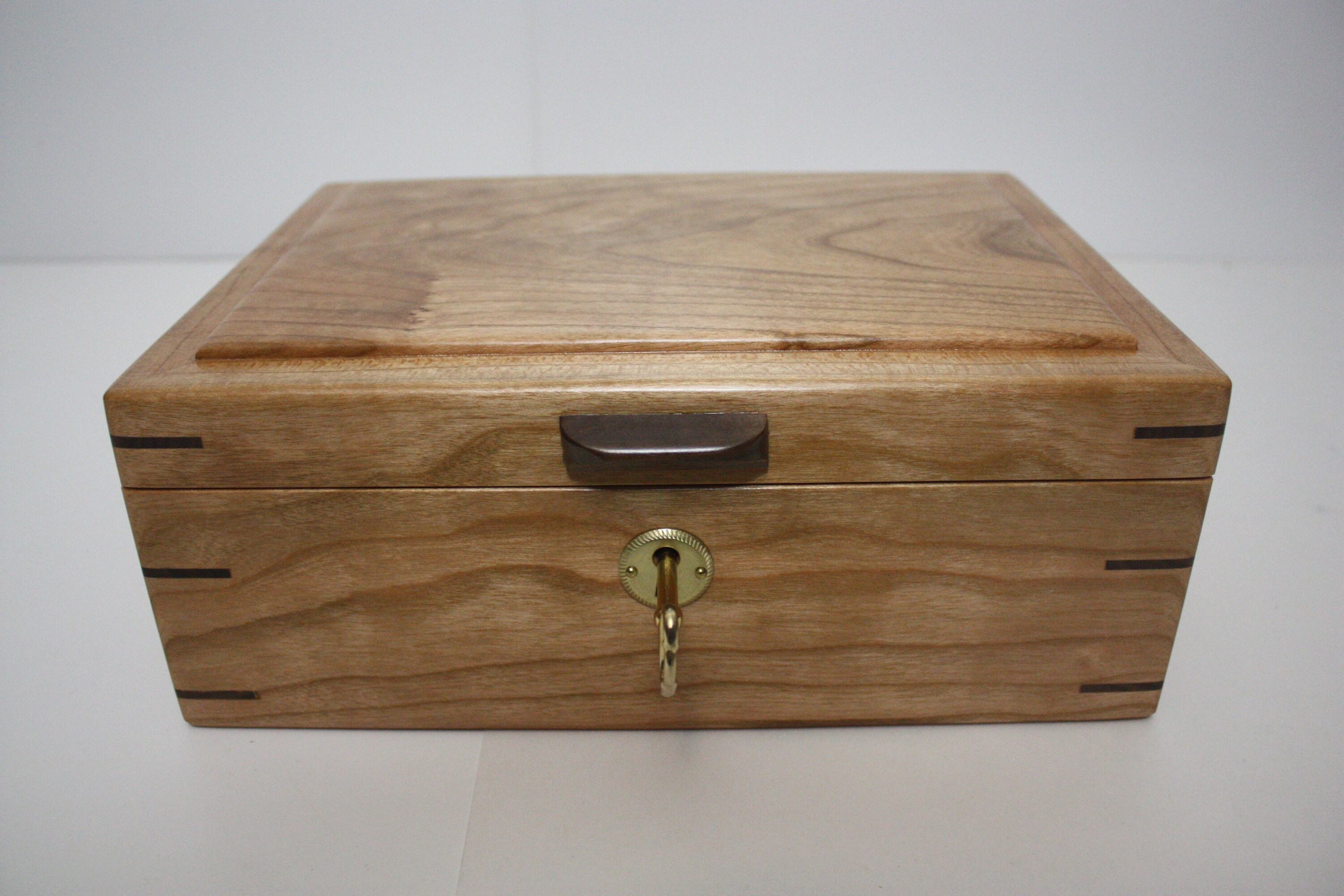 Locking Cherry Wood Box