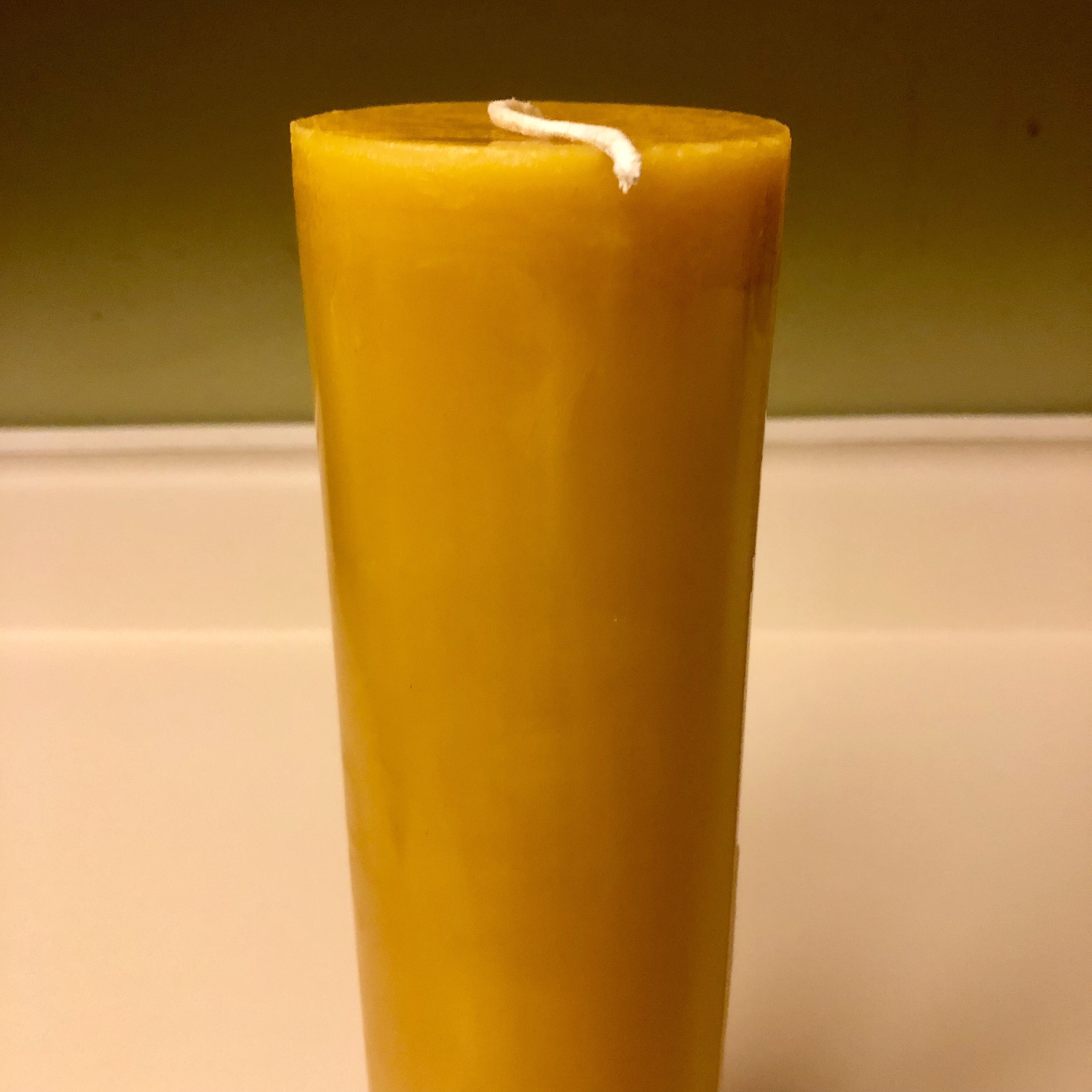 Pure organic beeswax pillar candle