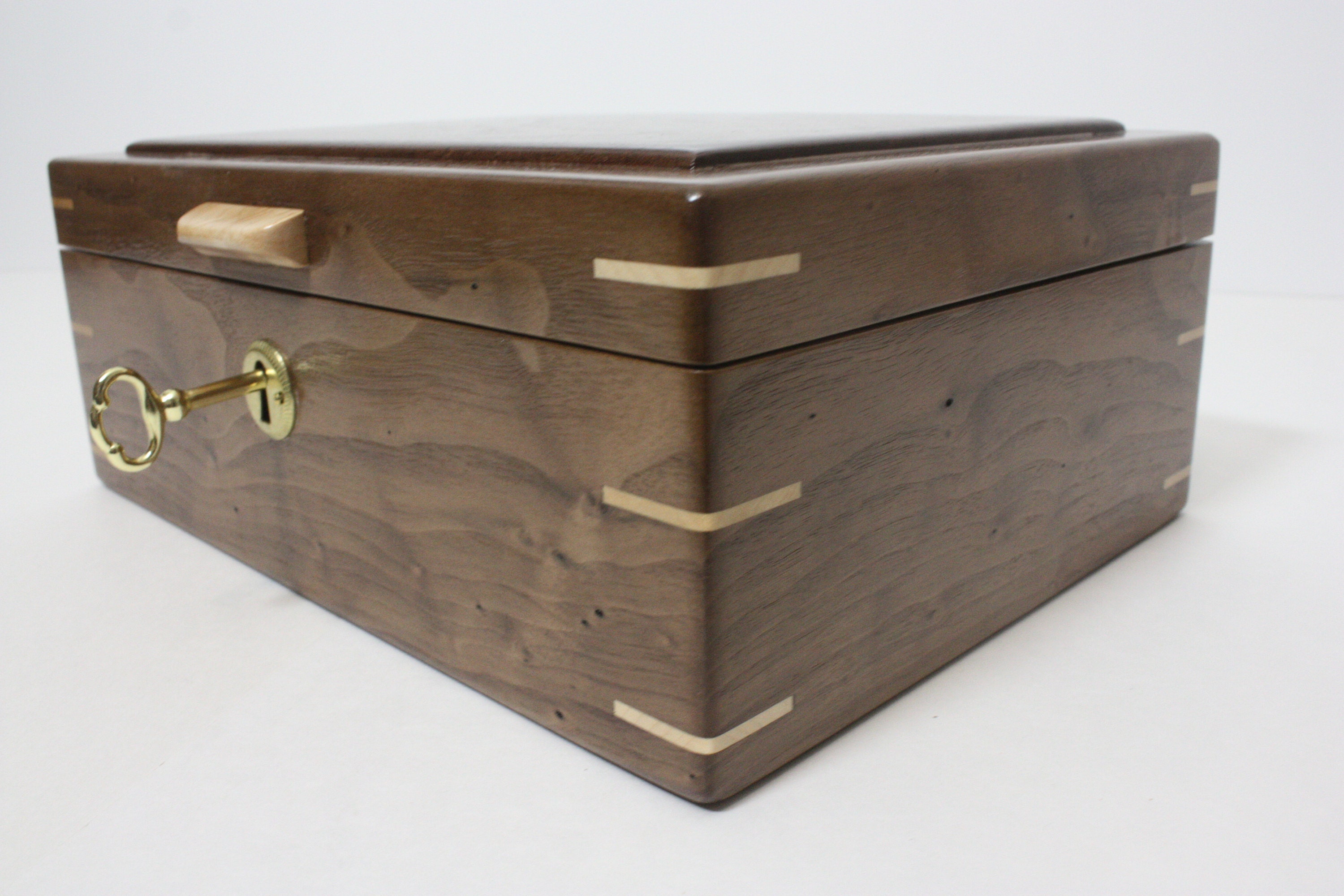 Walnut Locking Keepsake Box