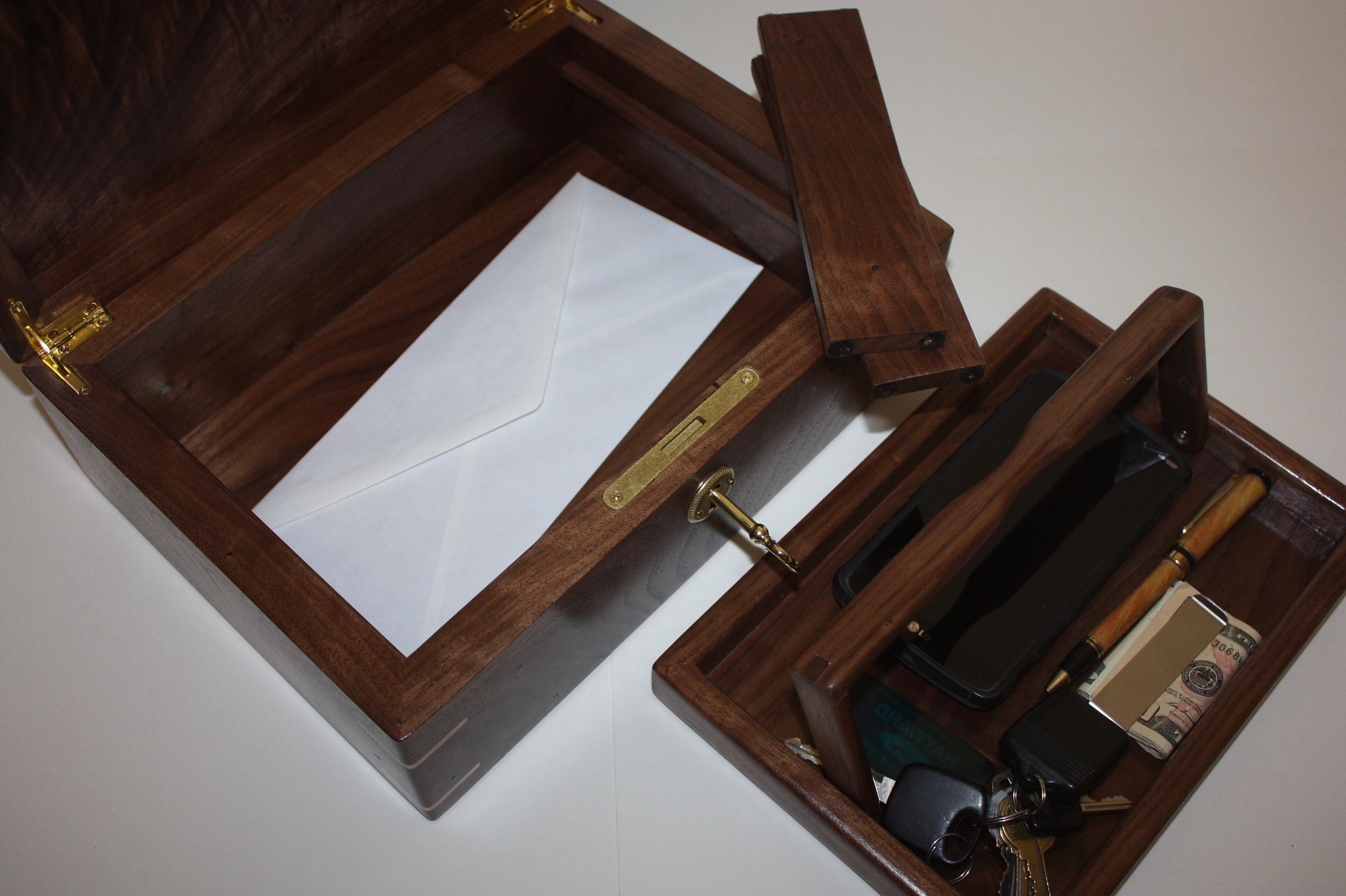 Walnut Valet or Keepsake Box