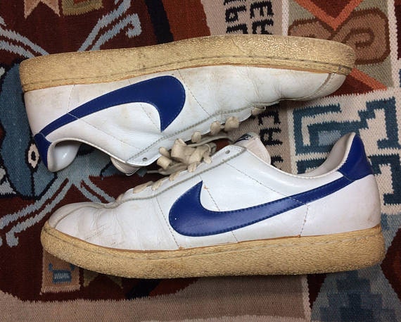 1982 leather Nike Bruin vintage kicks white blue swoosh size 13
