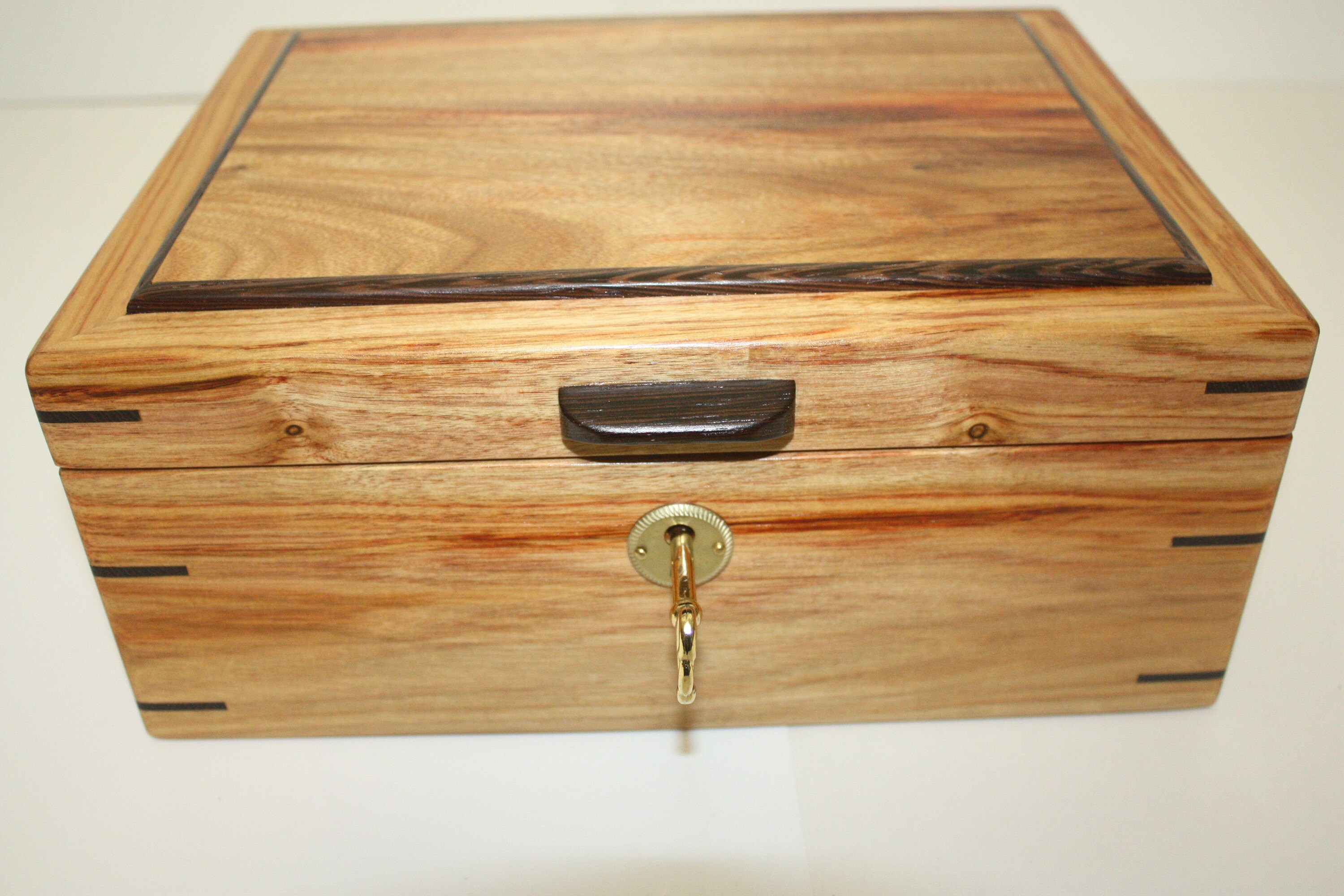Handmade Locking Canarywood Box with Wenge trim
