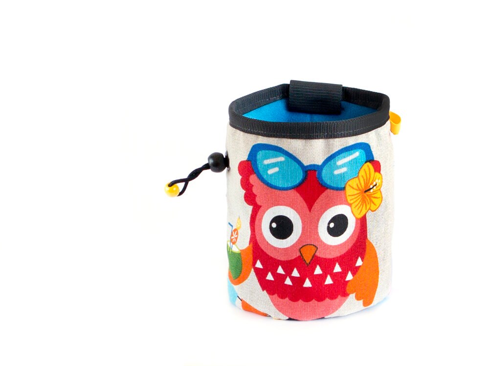 Cool chalk bag handmade, owl chalk bag for rock climbers