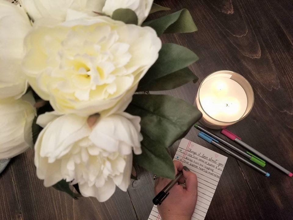 Peonies candle journaling