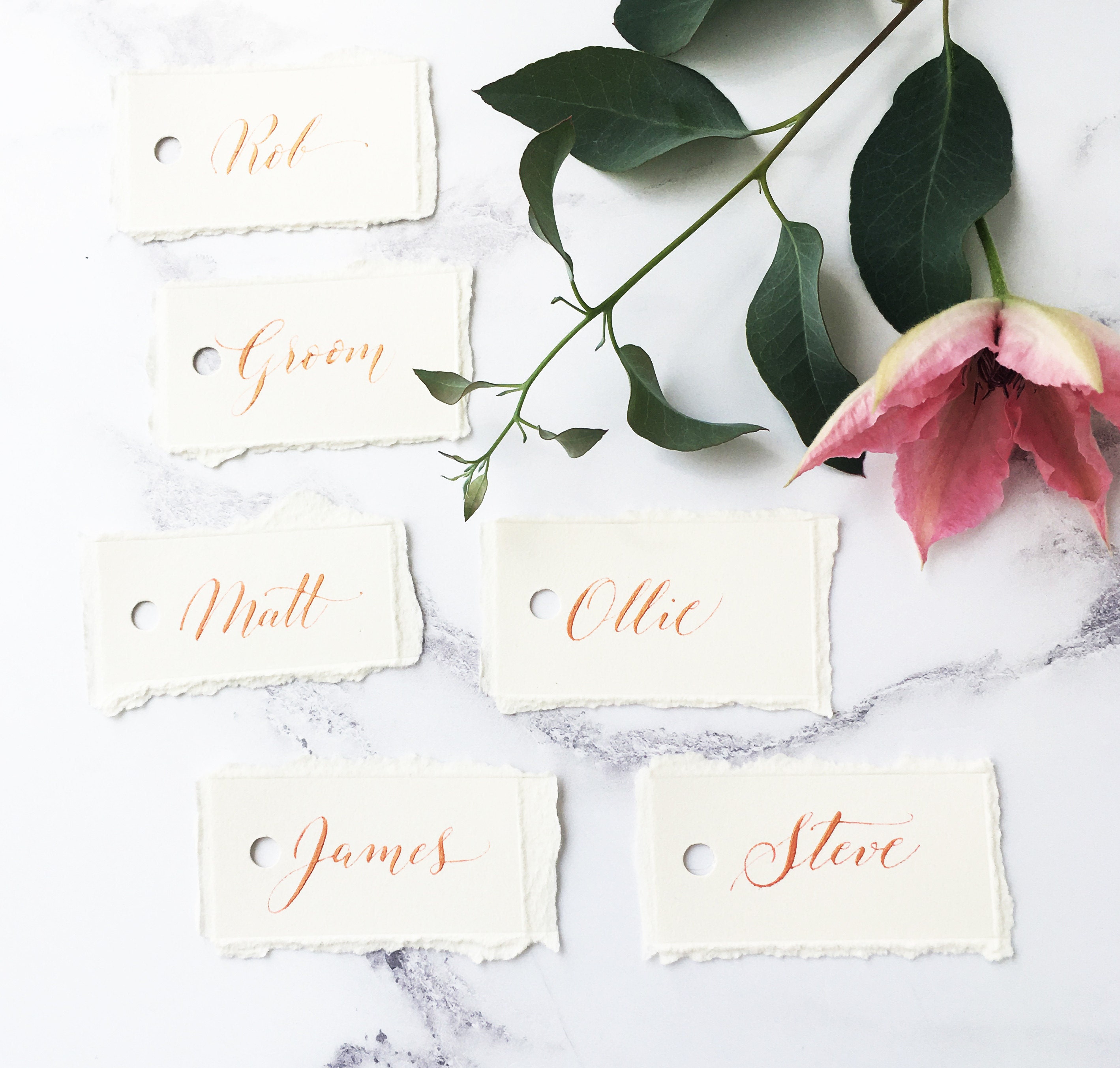 calligraphy place names, wedding name cards