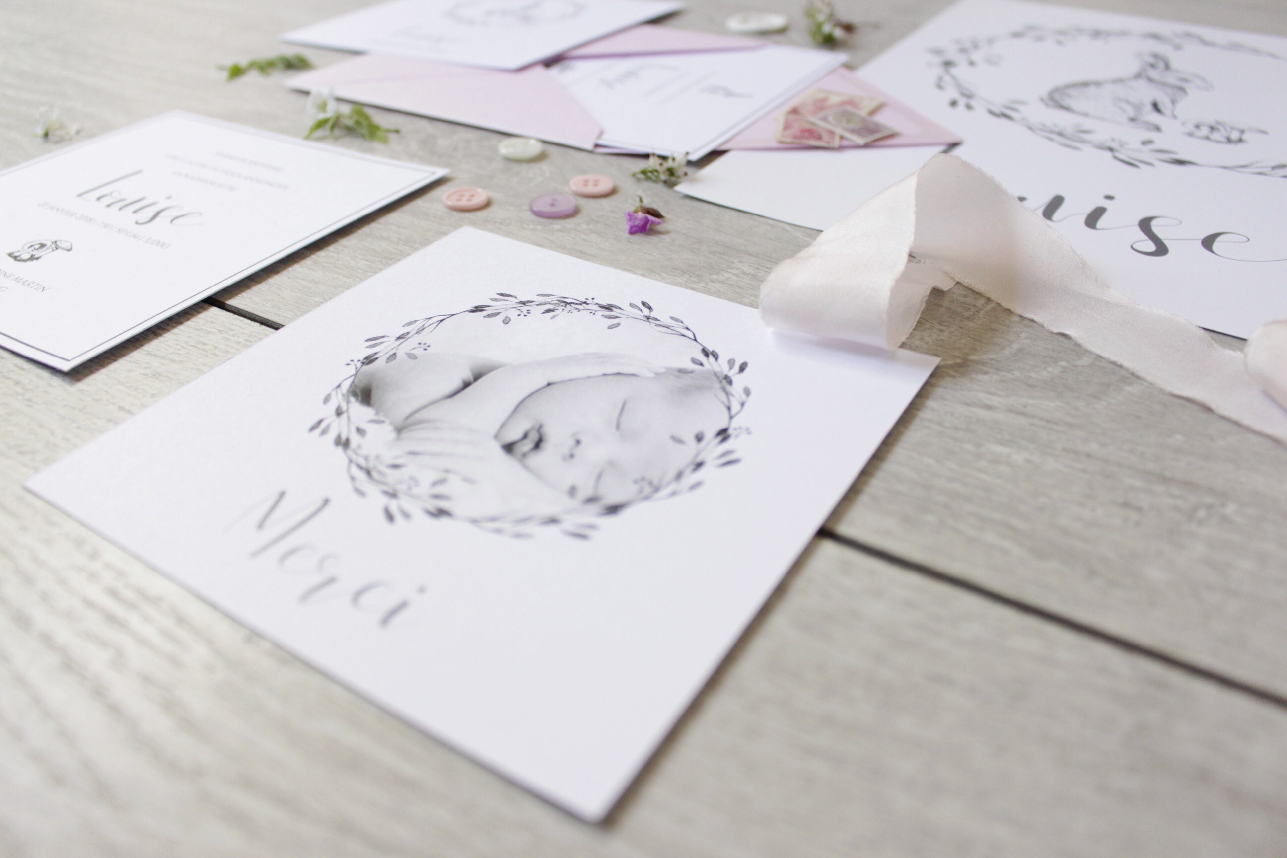 LA PAPETERIE DIVY - Faire-part naissance - Collection Louise