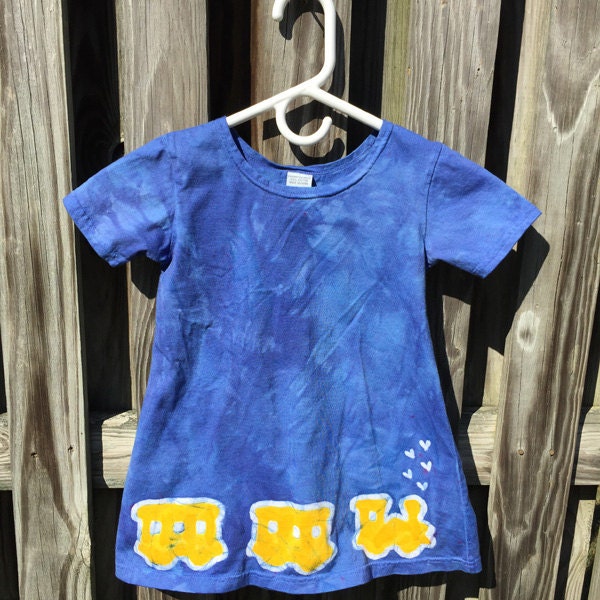 Blue train dress by peacebabybatiks on Etsy
