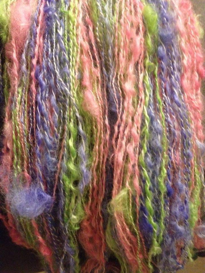 lock spun art yarn available in my shop