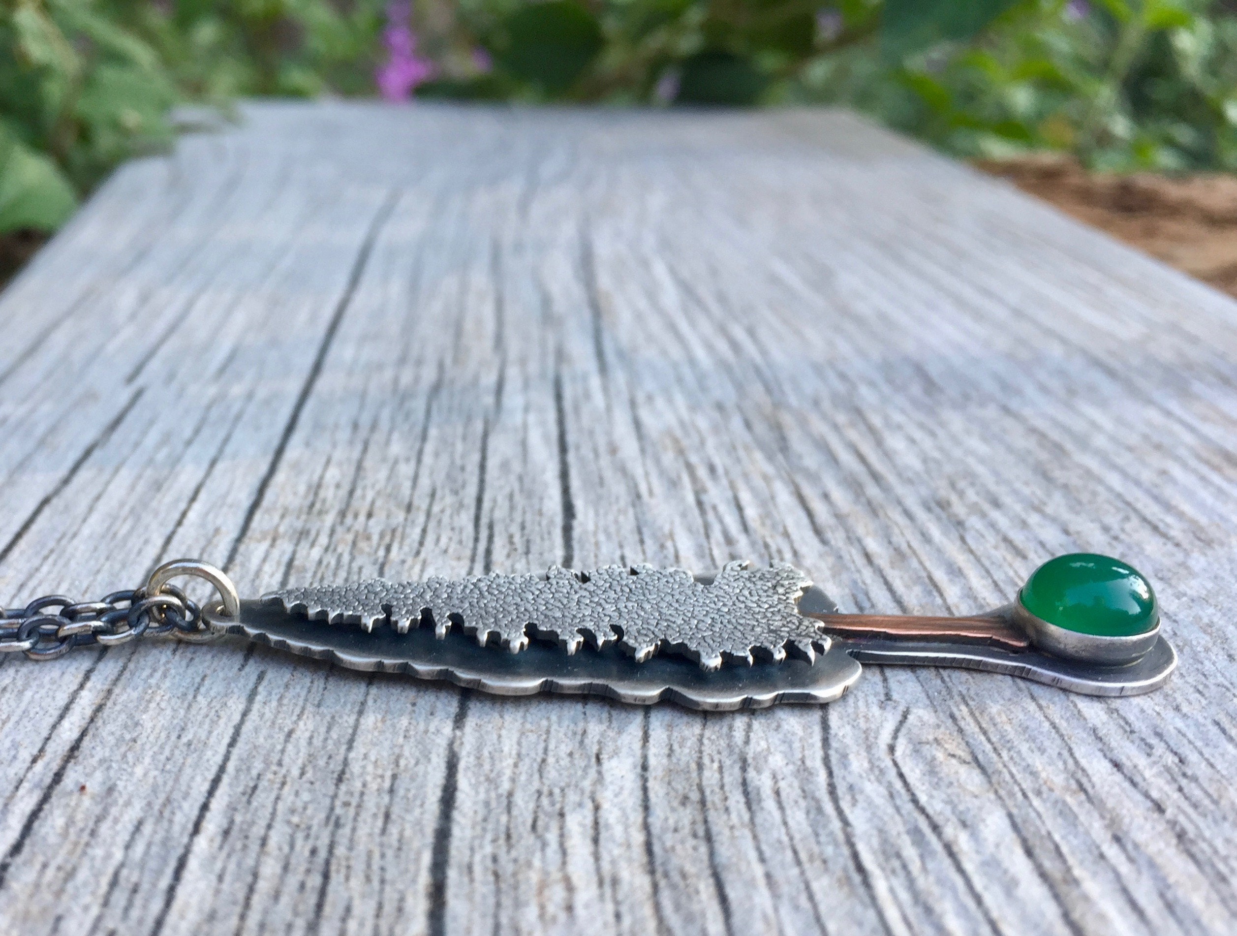 redwood tree pendant sterling silver
