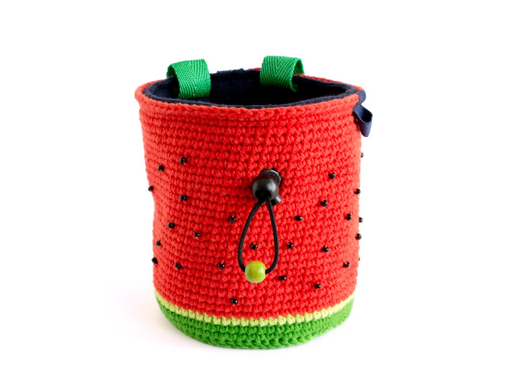 chalk bag, watermelon chalk bag, fruit chalkbag