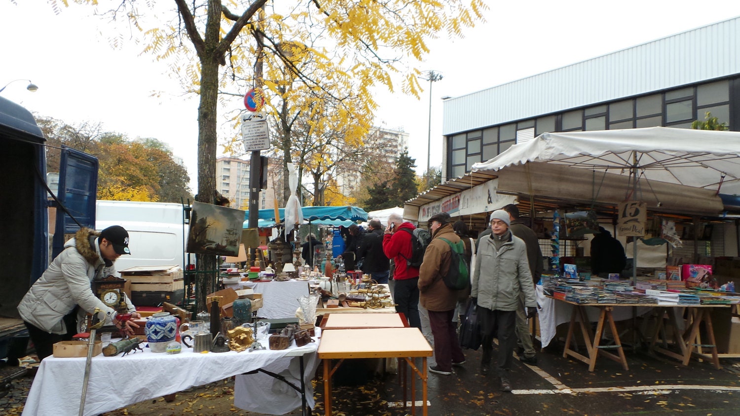 Porte de Vanves flea market in full swing.