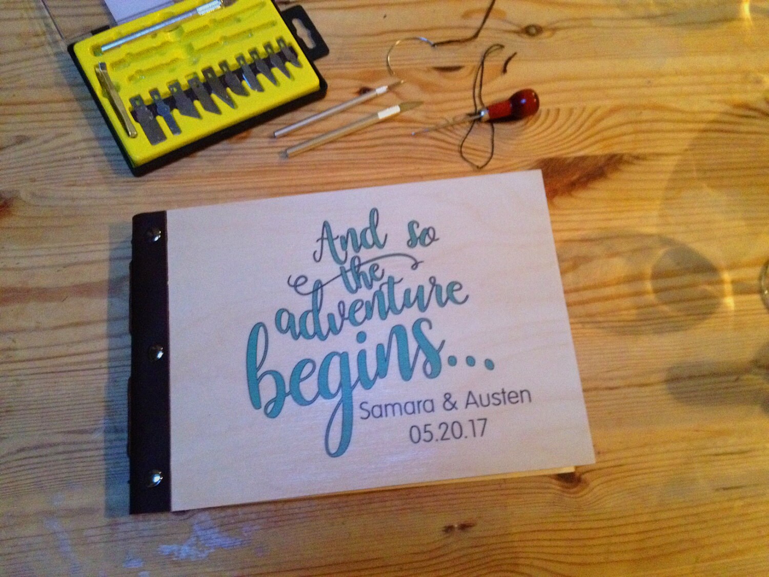 ChickenPink - Leather-spined Wedding Album - And so the adventure begins