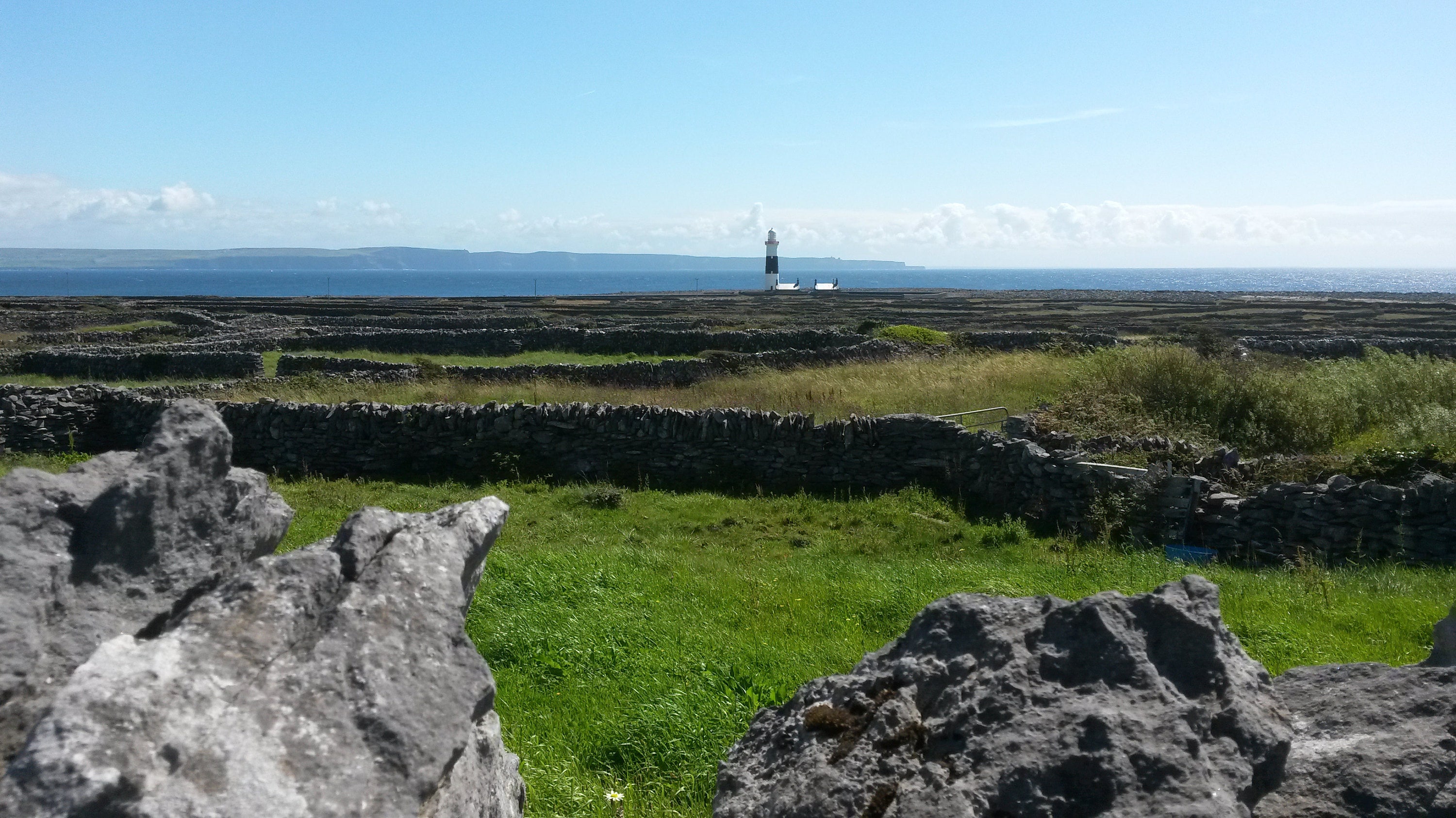 Lighthouse with Cliffs of Moher in the distance