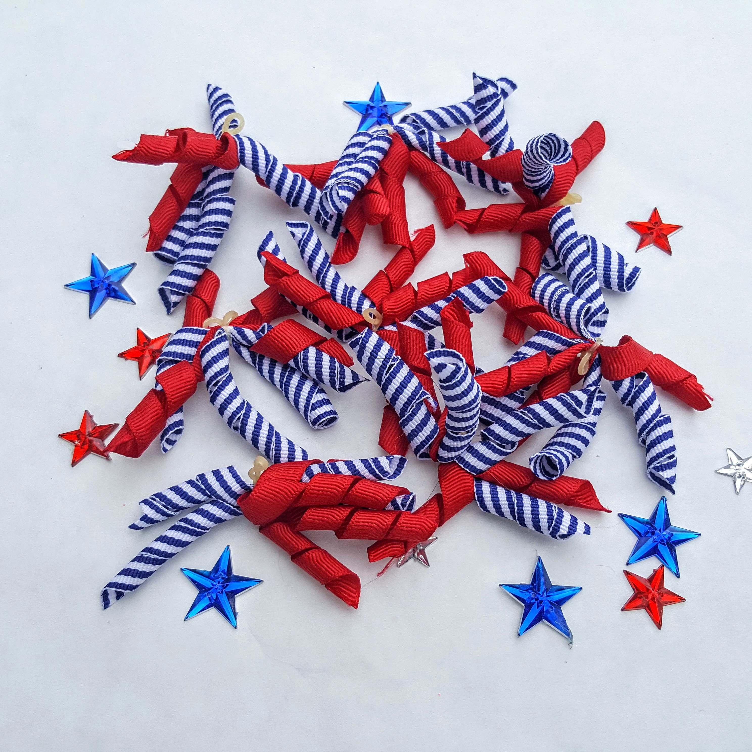 Red, White & blue Korker dog bows