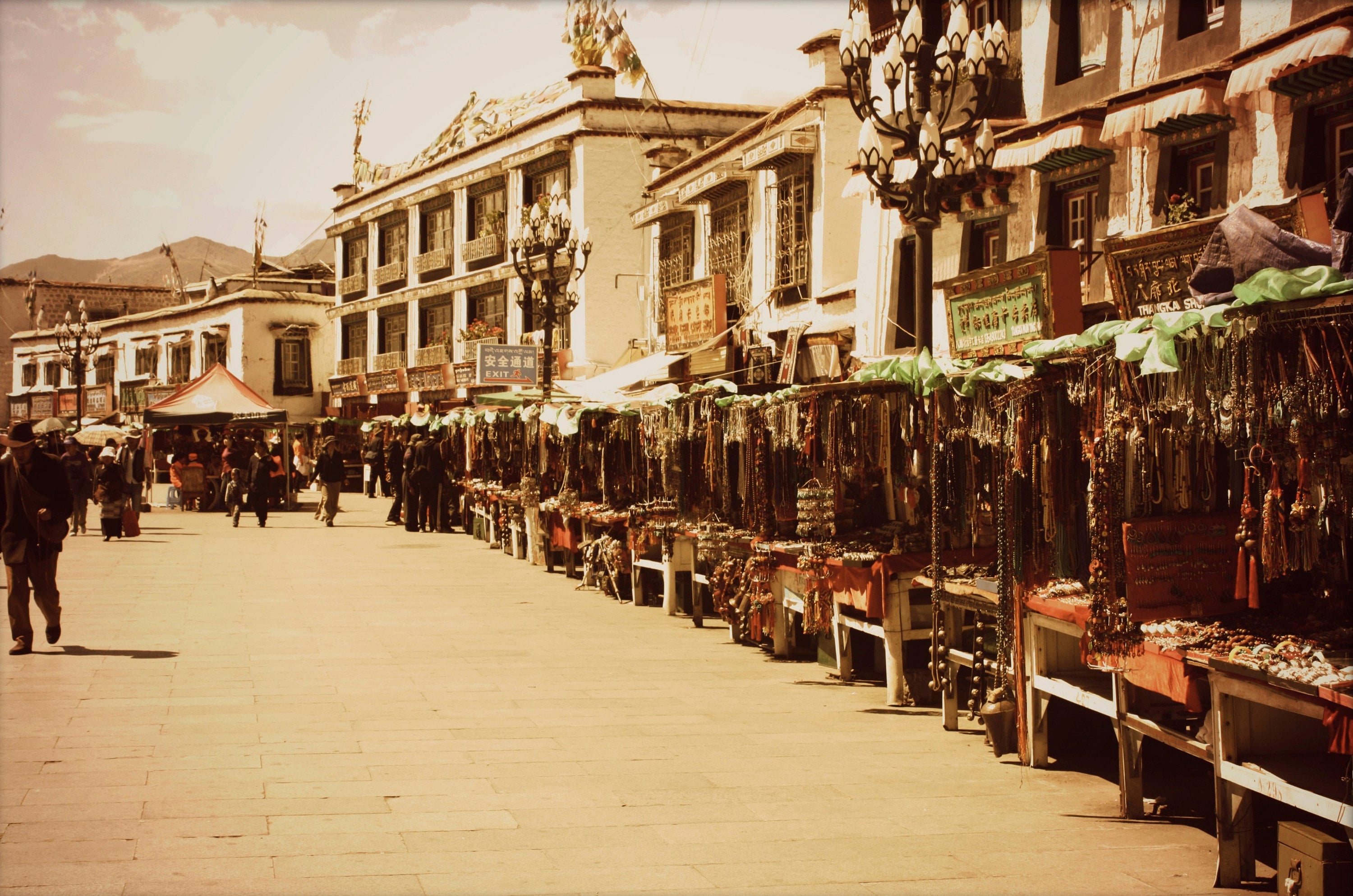 Markets in the square. Lhasa, Tibet.