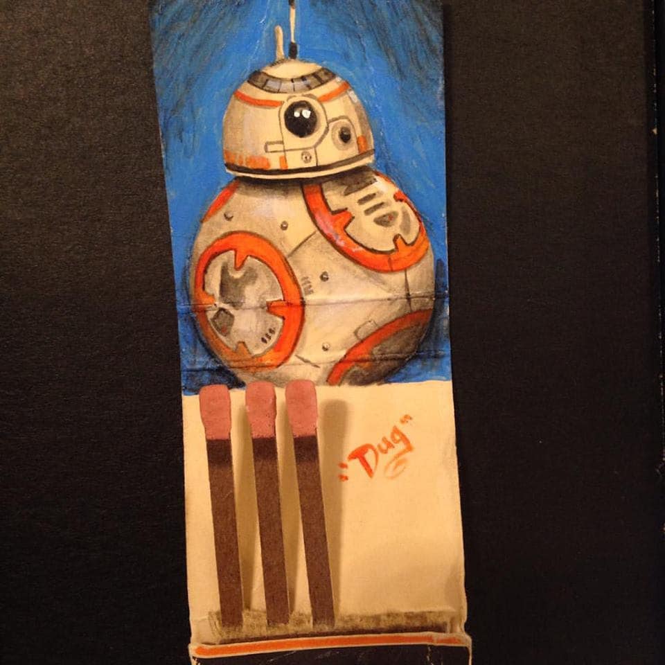 They see me rolling. 1.5x2 Acrylic on vintage matchbook