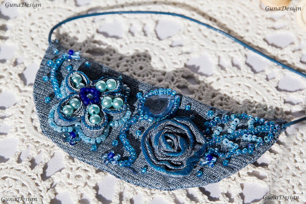gunadesign handmade denim necklace