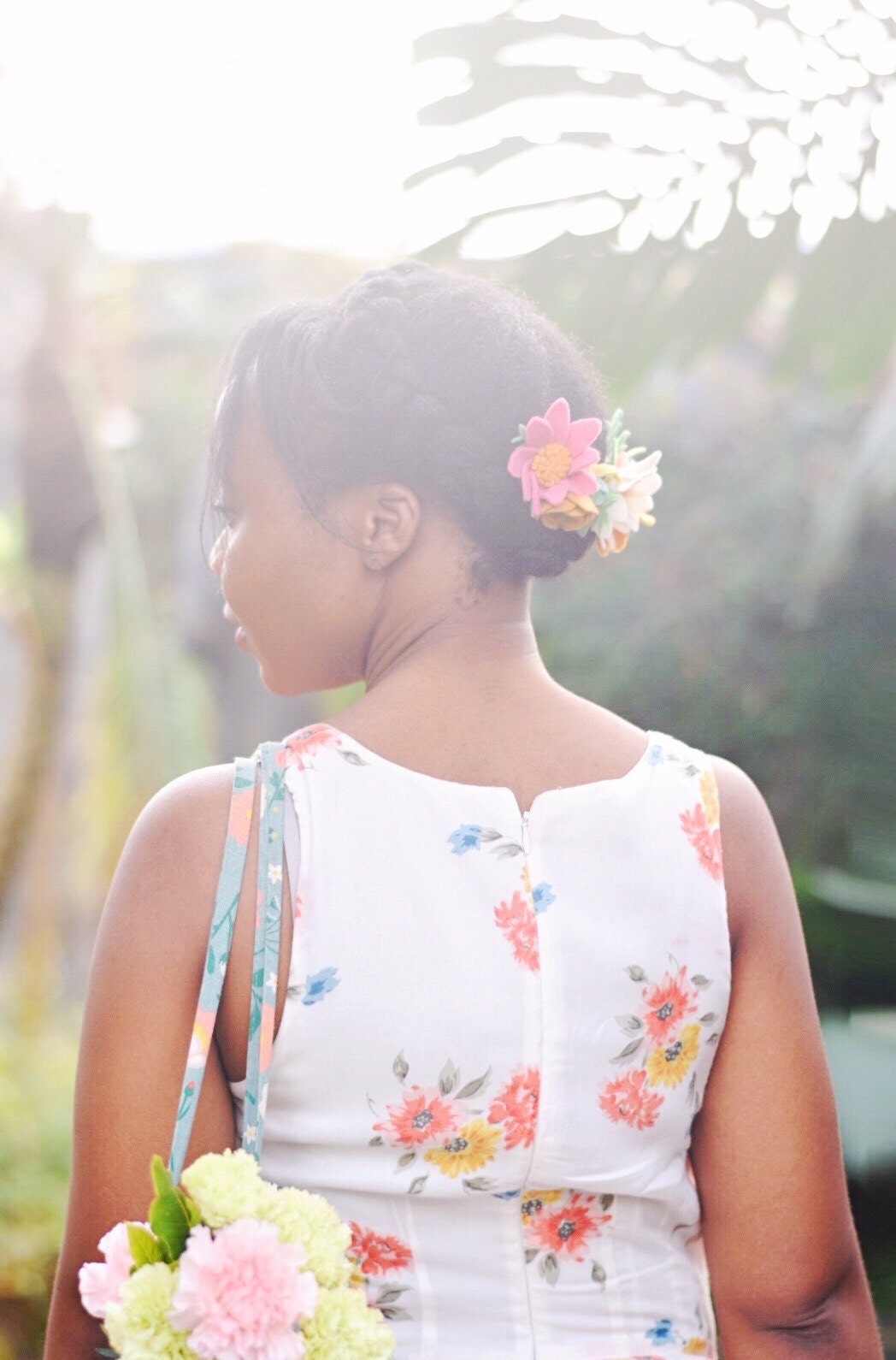 Flower hair comb