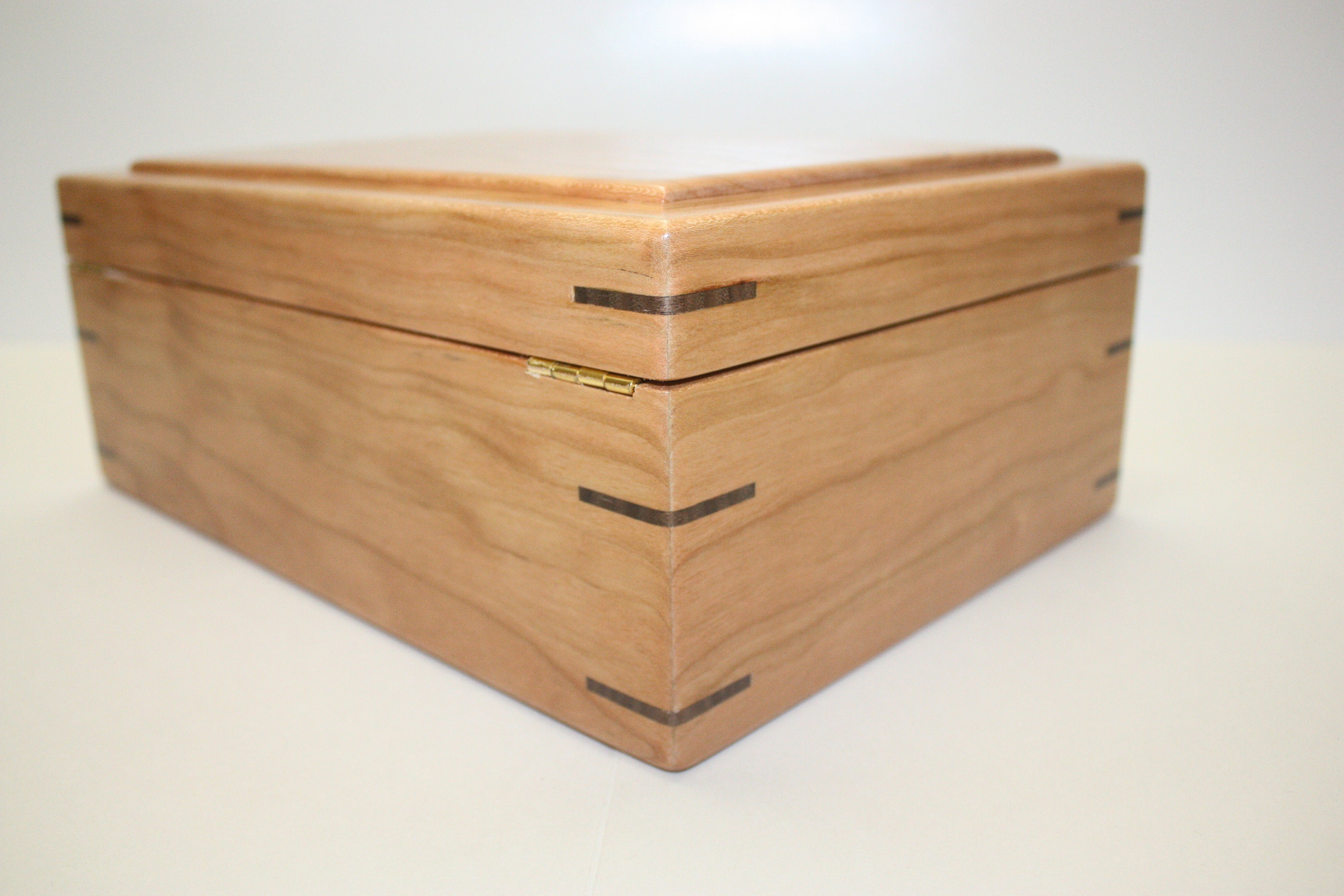 Handmade Cherry Wood Box with Black Walnut