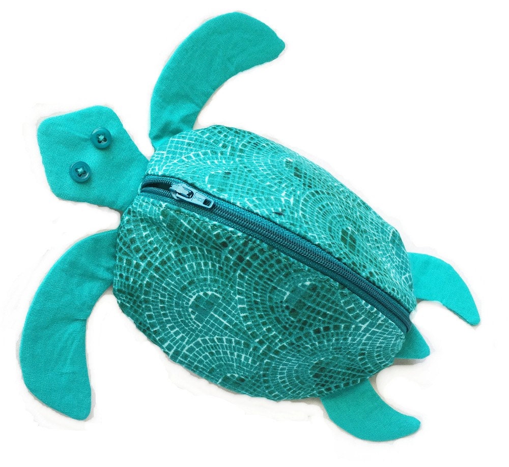 zippy zoo, sea turtle, zipper pouch