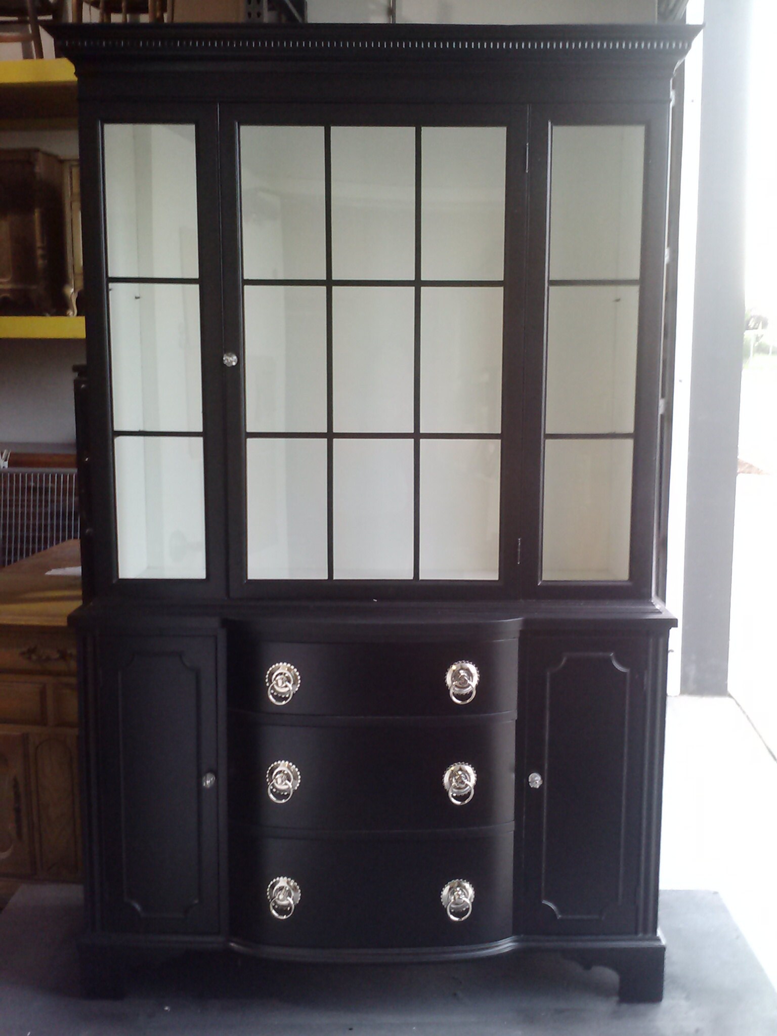 vintage painted shabby chic china cabinet, rustic, farmhouse, country, beach cottage storage breakfront, hutch