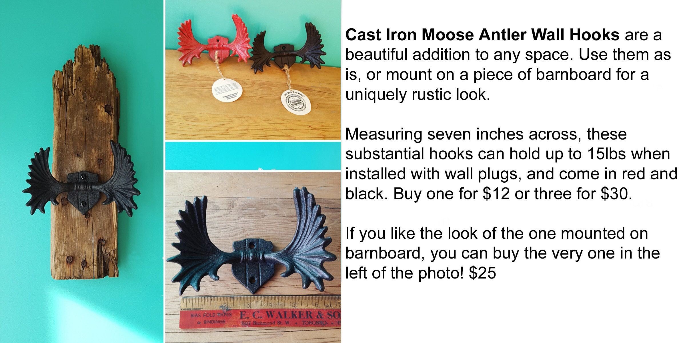 Cast Iron Wall Hooks $12