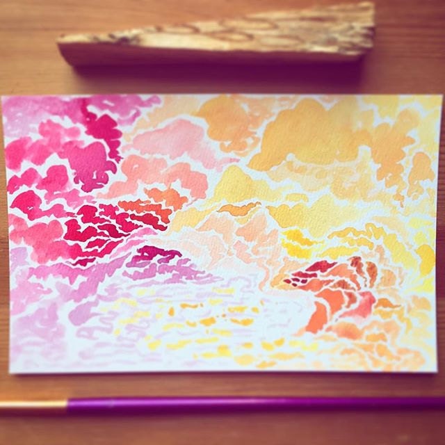 Fragments of Winter Sun - original watercolor by Sheilan Kazzaz