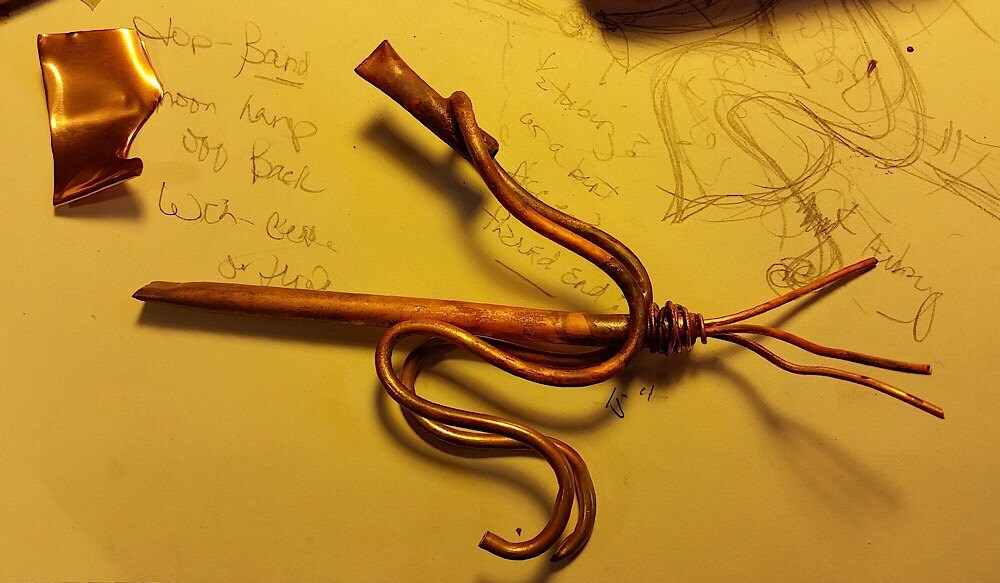 Agatha, beginnings of forged copper Halloween Witch