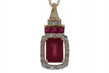 Natural 1.43ct Ruby Diamond Pendant 14KT Rose Gold