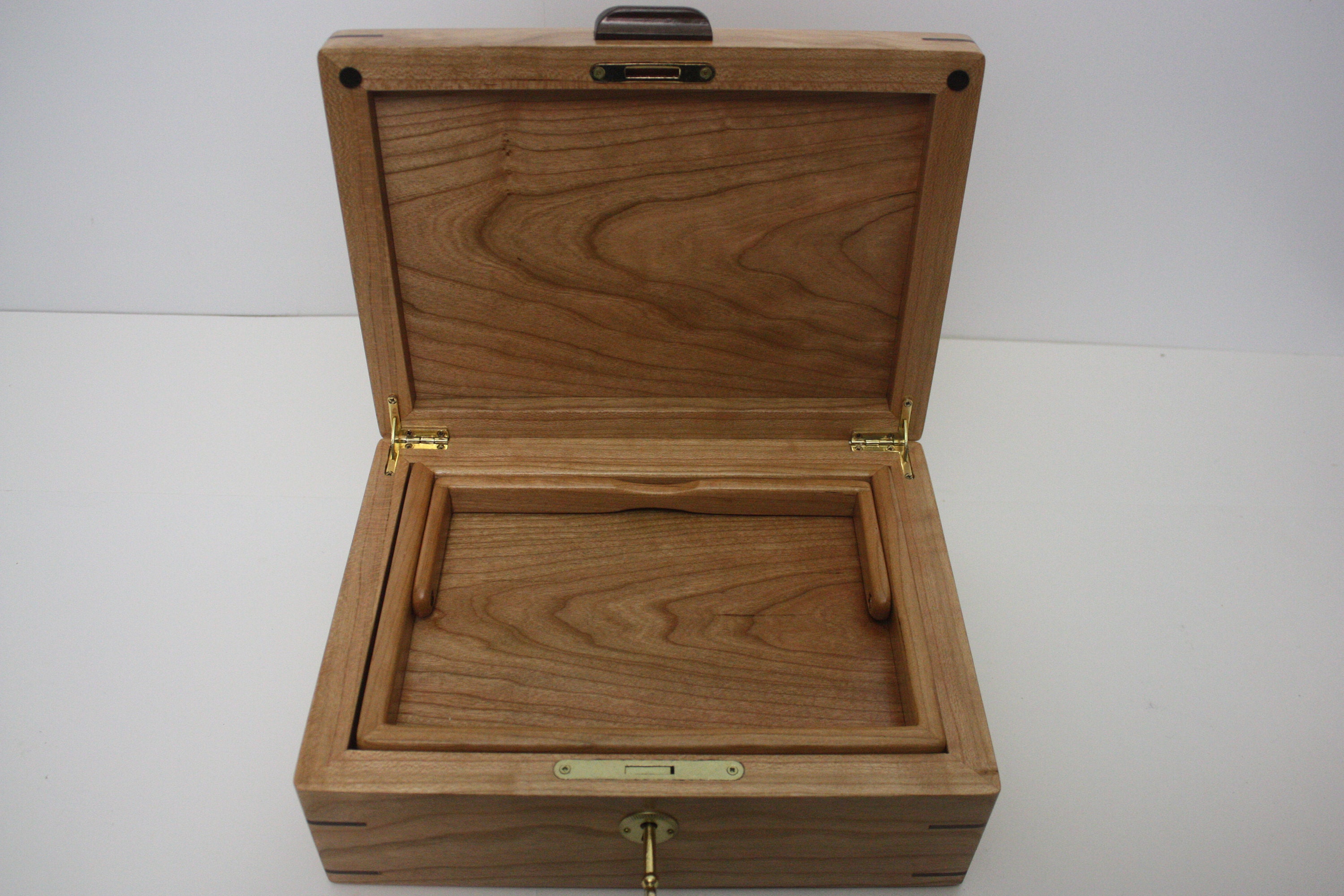 Cherry Wood Box with Lift Out Tray