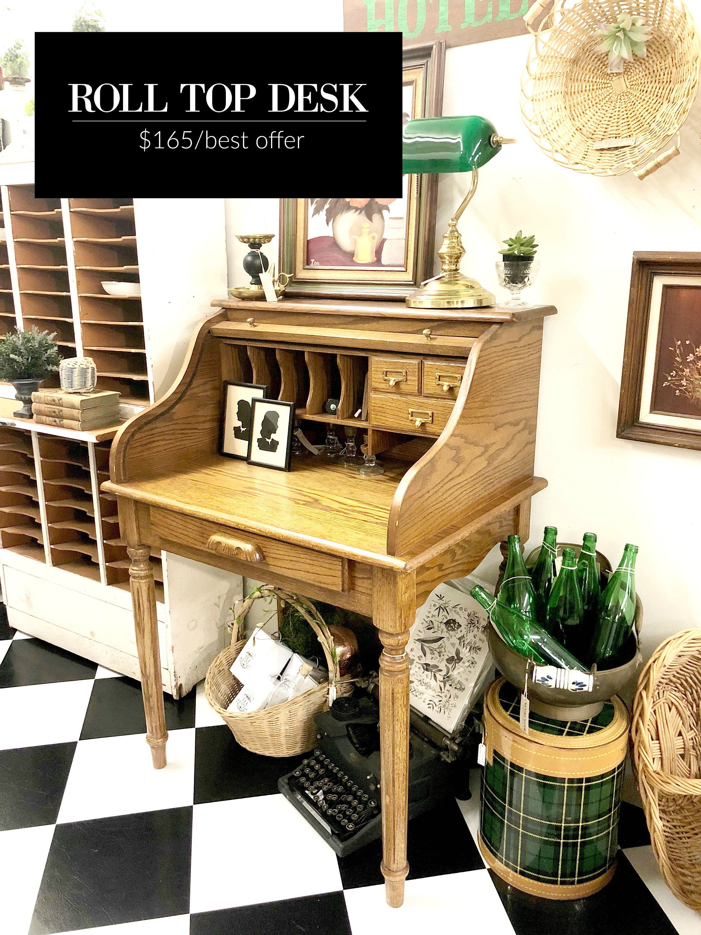 Roll Top Desk Vintage, Mendez Manor, Pomona Antique Mart