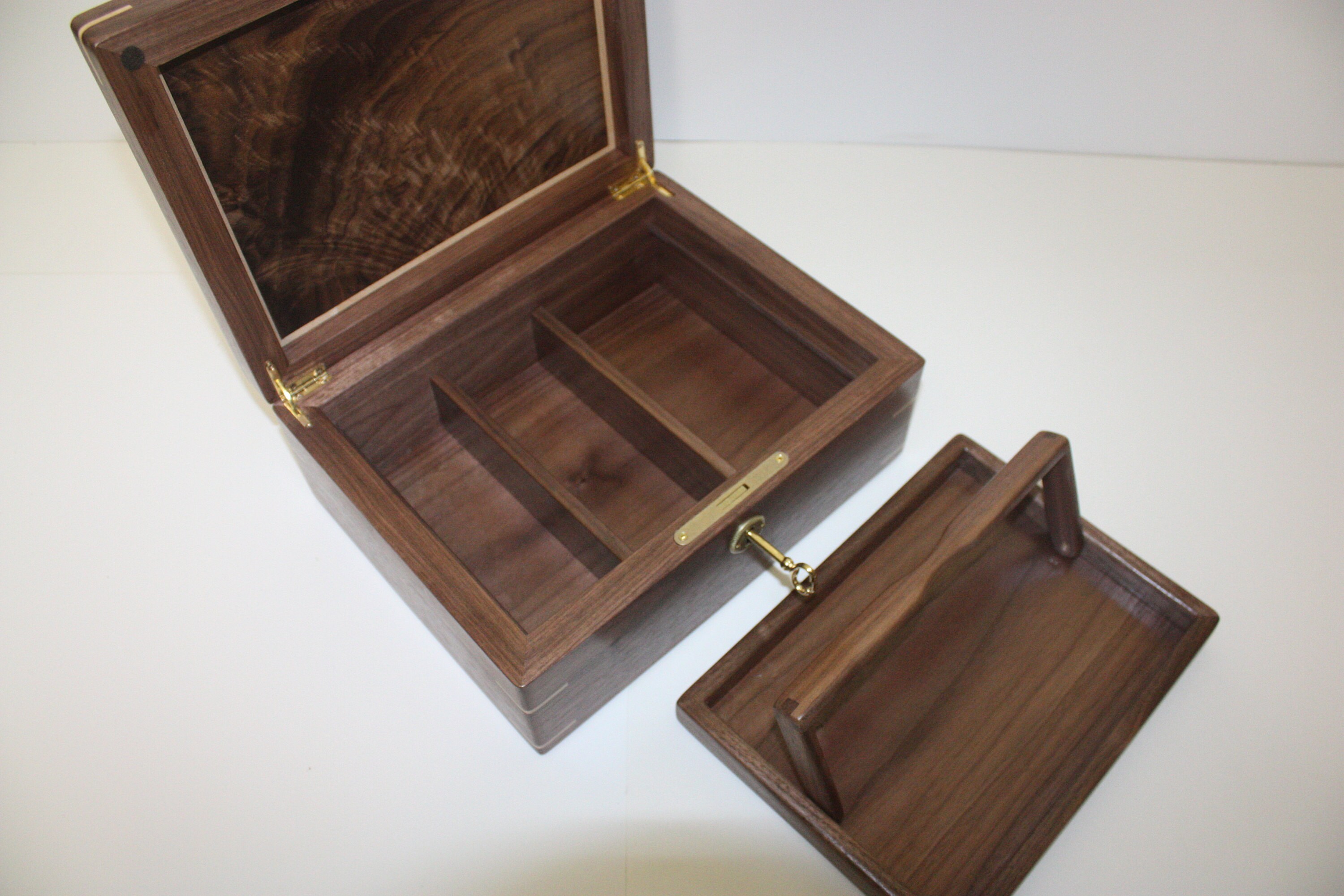 Large handmade locking wood box