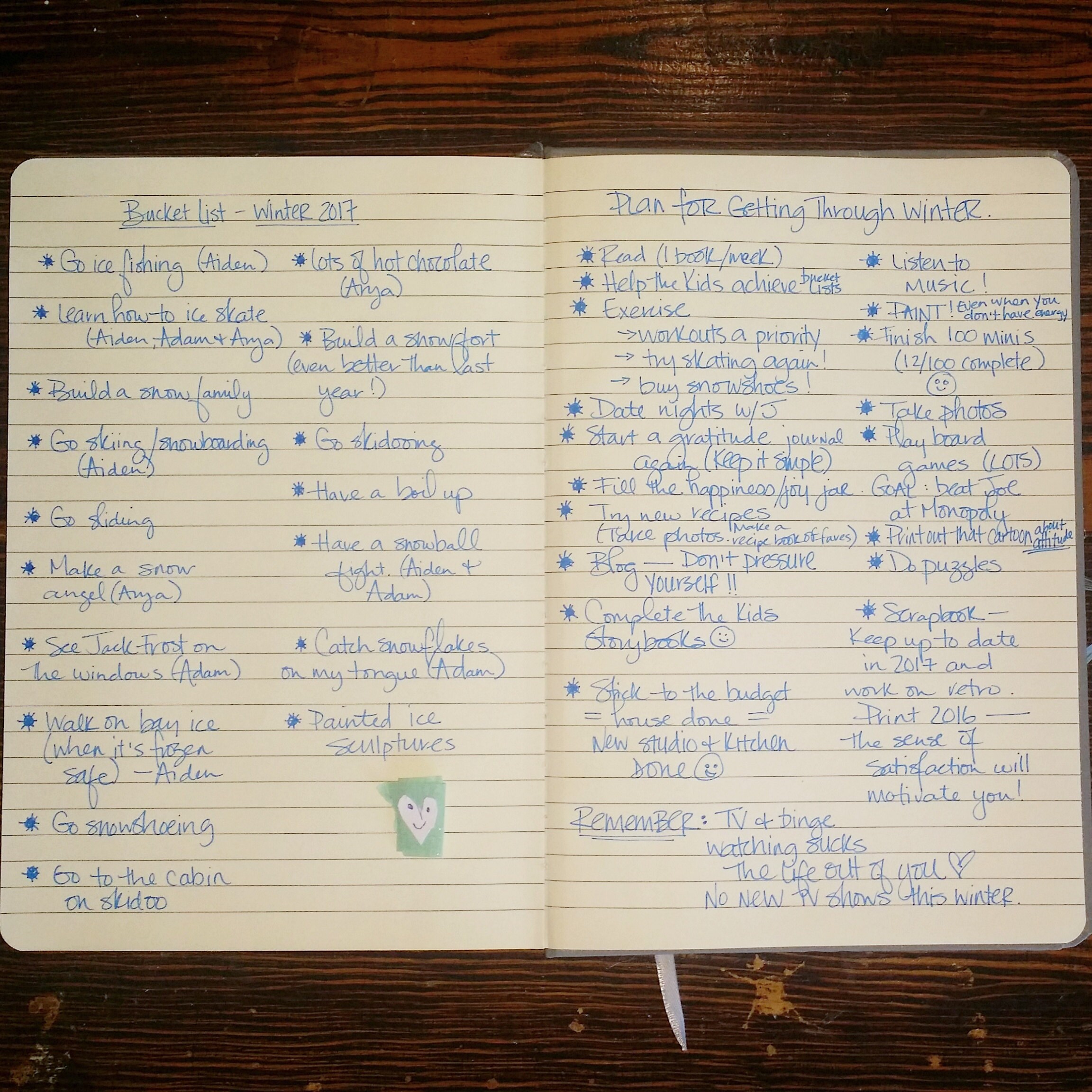 winter bucket list